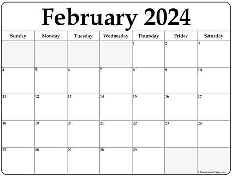 Blank February 2023 Calendar Printable Pdf